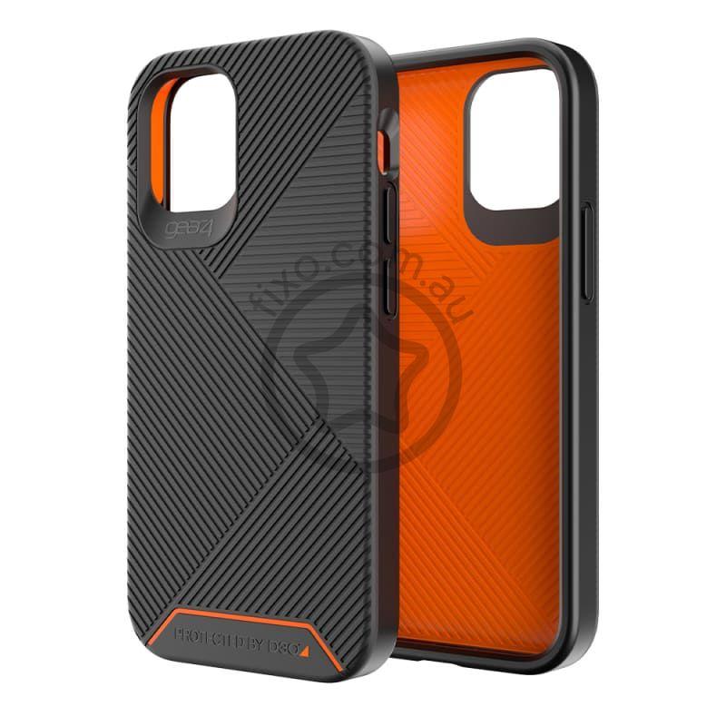 iPhone 12 mini Phone Case in Black and Orange Colour- Gear4 D3O Battersea