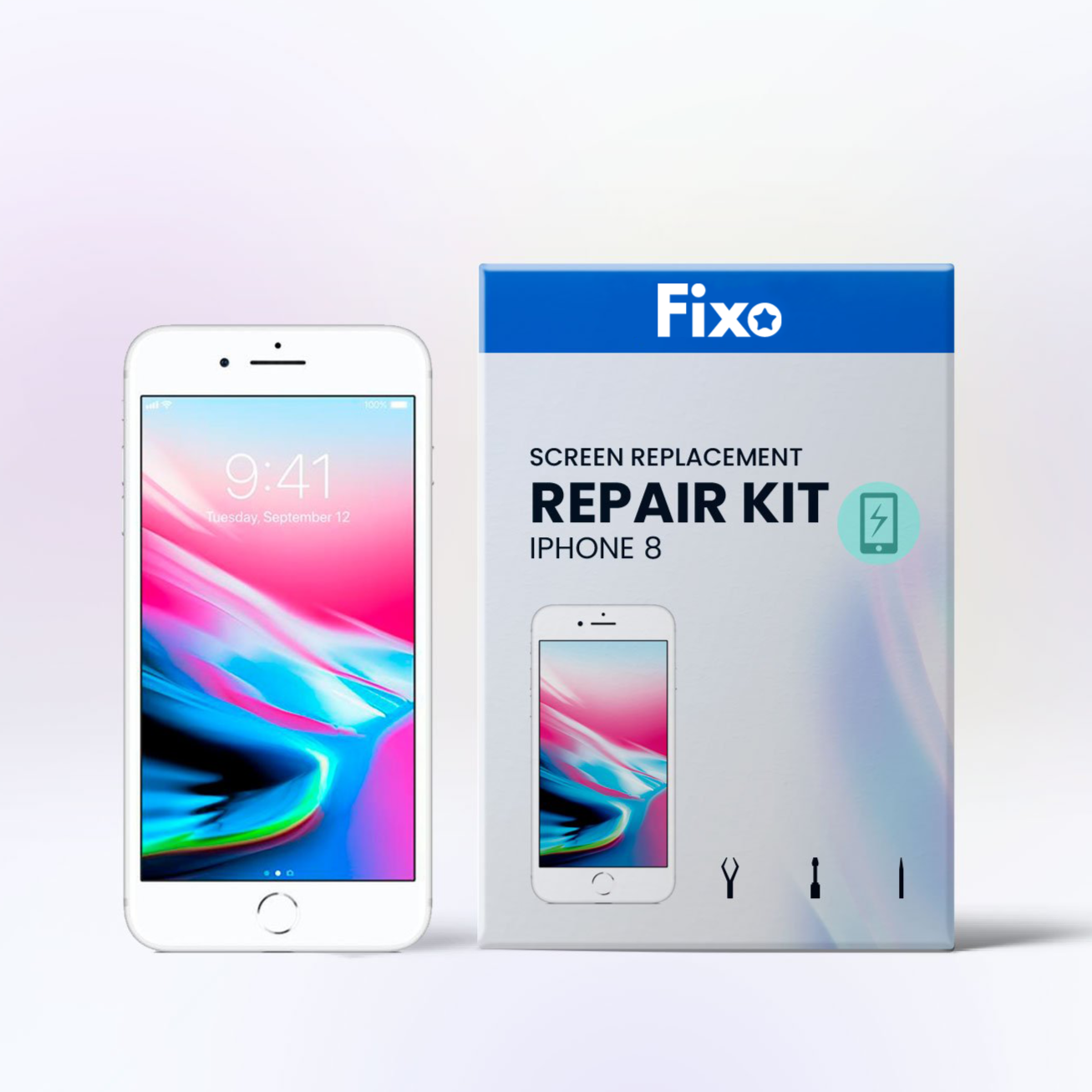 View of iPhone 8 DIY LCD Glass Screen Repair Kit - Fixo Australia