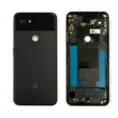 Google Pixel 3A Replacement Plastic Back/Battery Cover with Camera Lens Glass, Bracket, Flash and frame - Just Black