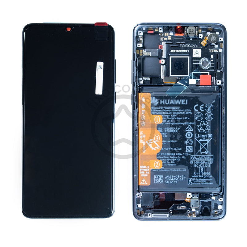 Huawei P30 Replacement LCD Screen assembly with Frame and Battery in Black