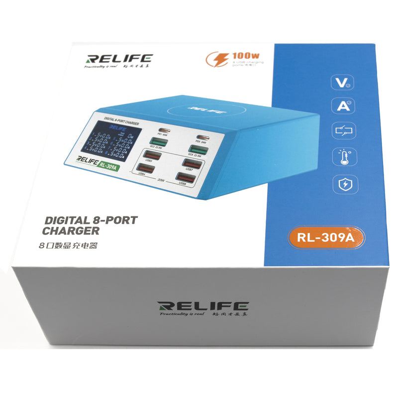 Digital 8-Port Charging Station – Relife RL-309A  100W High Power