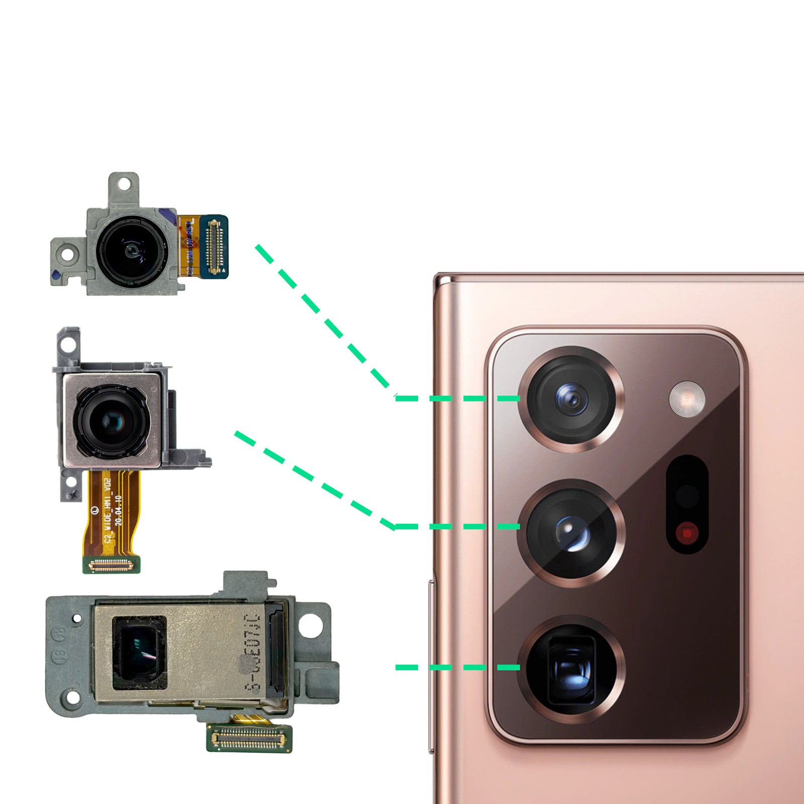Samsung Galaxy Note 20 Ultra Replacement Rear Camera - Fixo AU