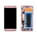 Samsung Galaxy S7 Edge Replacement LCD Screen with Frame - Pink Gold