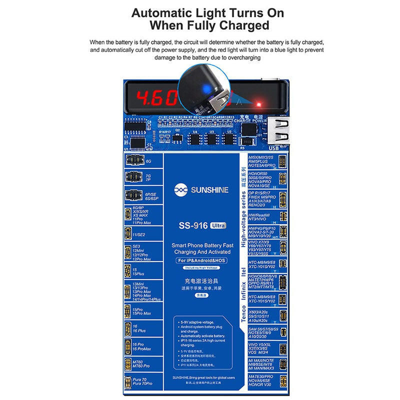 SUNSHINE SS-916 Ultra IP Android Battery Charging Activation Fixture