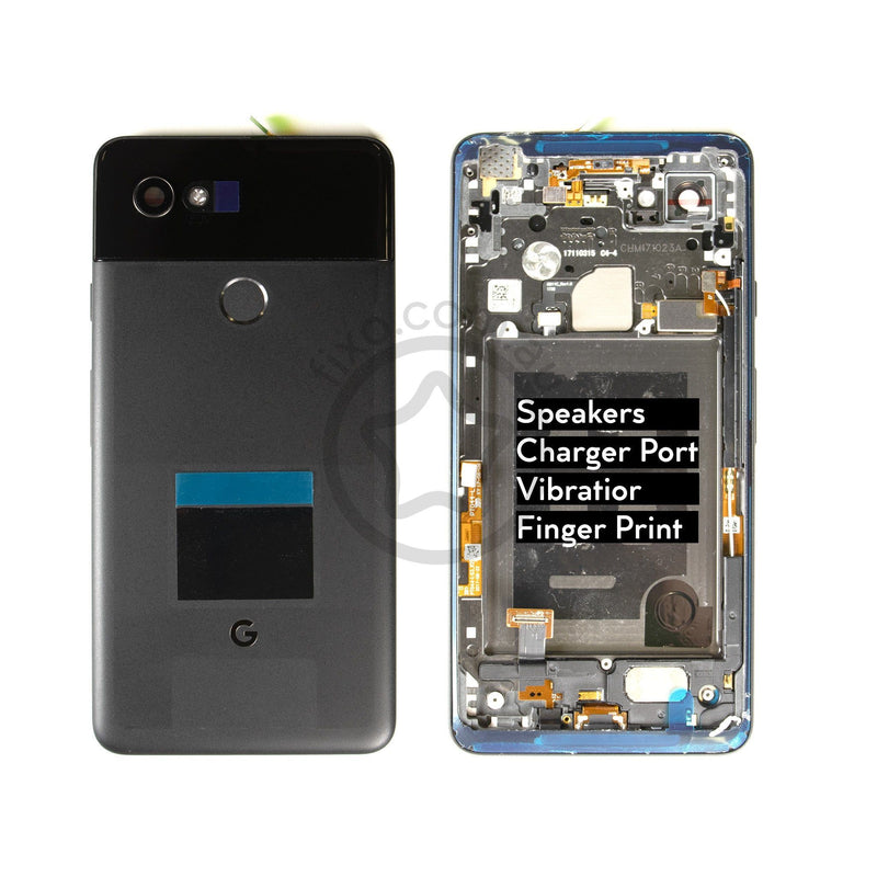 Google Pixel 2XL Replacement Rear Case Metal Housing Just Black