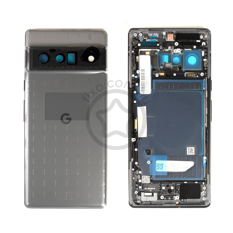 Google Pixel 6 Pro Replacement Middle Frame and Rear Glass Housing Stormy Black