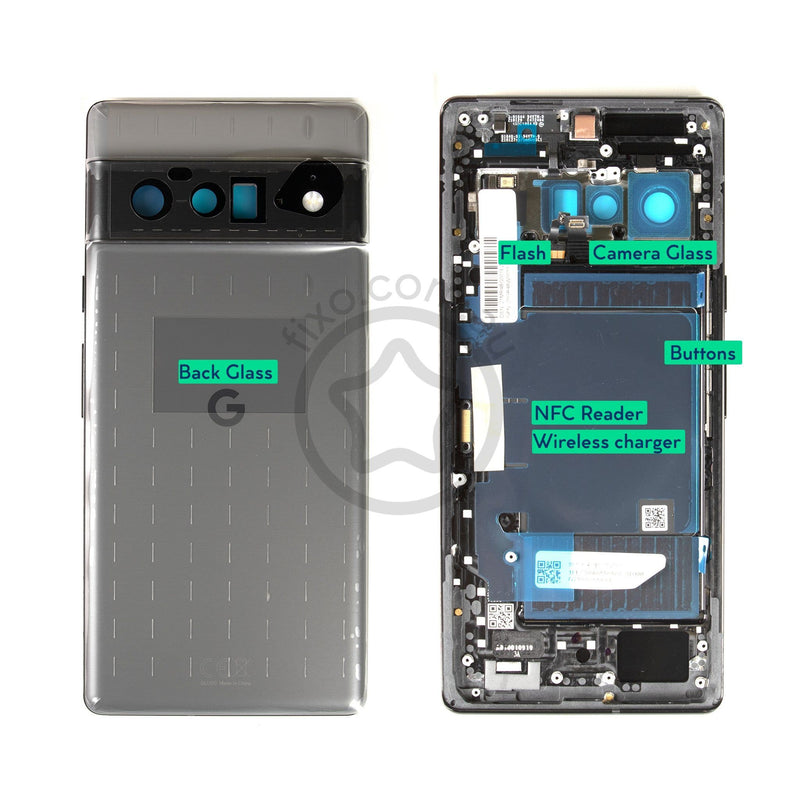 Google Pixel 6 Pro Replacement Middle Frame and Rear Glass Housing