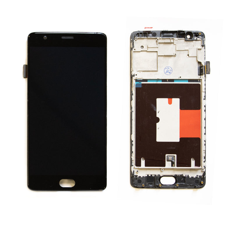 OnePlus 3 Replacement LCD Screen with Frame Black