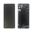 Samsung Galaxy A71 Replacement LCD Screen Service Pack With Frame in Black