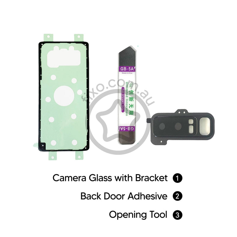 Samsung Galaxy Note 8 DIY Rear Camera Glass Bracket Replacement  Kit in Black