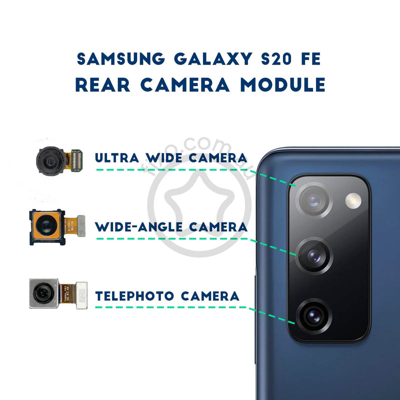 Replacement Samsung Galaxy S20 FE rear-facing camera module.