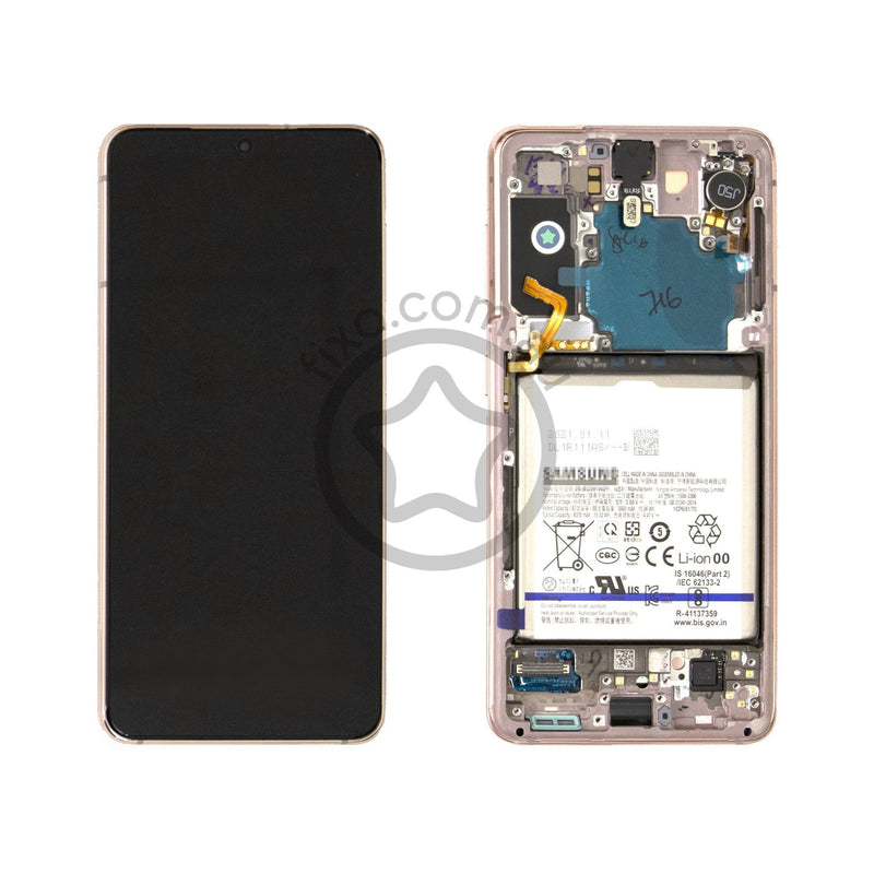 Replacement Samsung Galaxy S21 5G Service Pack LCD Screen with Frame in Phantom Pink