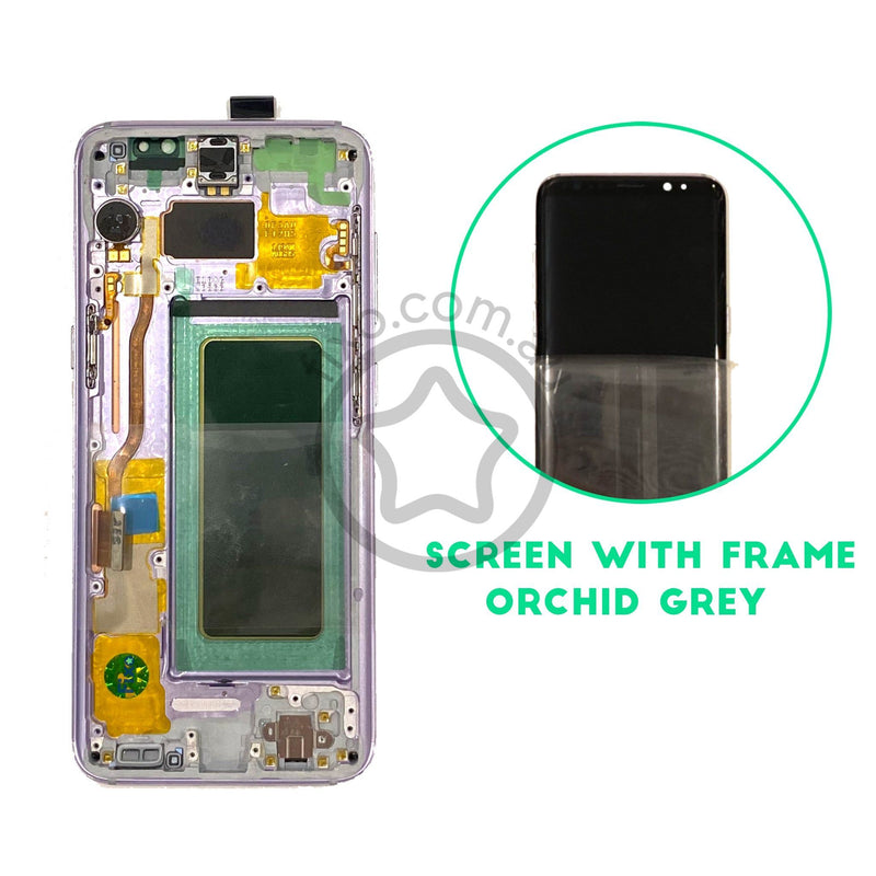 Replacement Samsung Galaxy S8 Service Pack LCD Screen with Frame in Orchid Grey