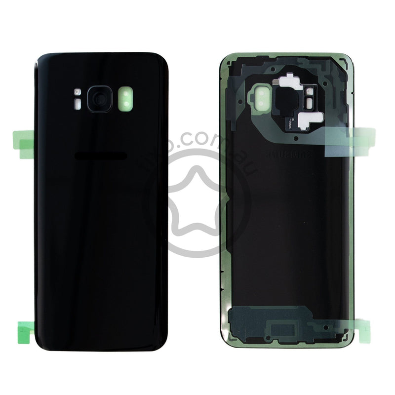 Replacement for Samsung Galaxy S8 Rear Glass Panel with Adhesive in Midnight Black