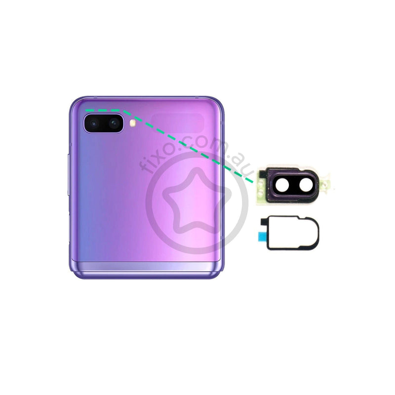 Samsung Galaxy Z Flip Replacement Camera Glass Bracket with Bezel Mirror Purple