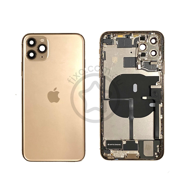 iPhone 11 Pro Max Rear Glass Cover Frame / Stainless Steel housing in Gold