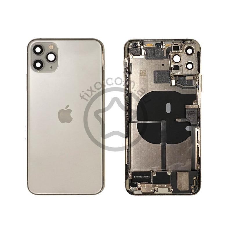 iPhone 11 Pro Max Rear Glass Cover Frame / Stainless Steel housing in Silver