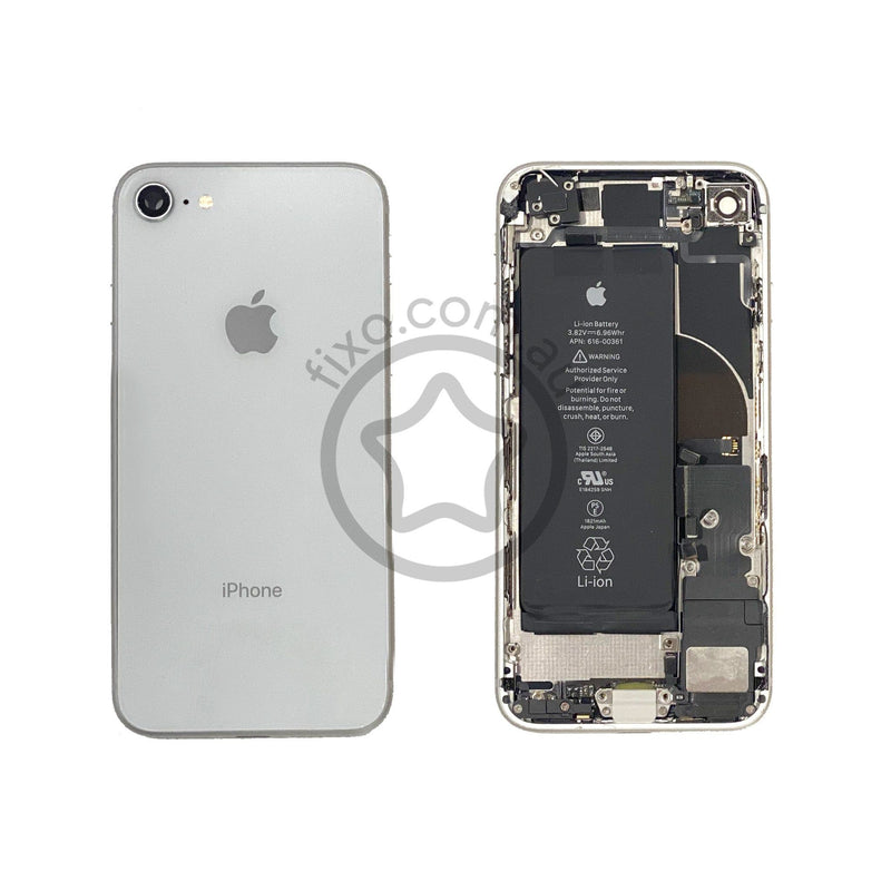 iPhone 8 Rear Glass Metal Housing with Battery in Silver