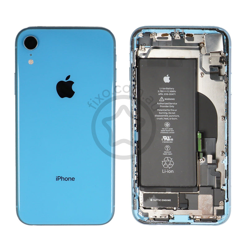 iPhone XR Rear Glass Housing and Frame with Battery in Blue