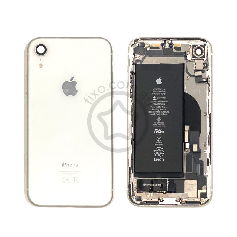 Second Hand iPhone XR Rear Glass Housing and Frame with Battery in White