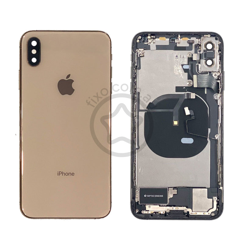 Second Hand iPhone XS Max Rear Glass / Stainless Steel housing in gold