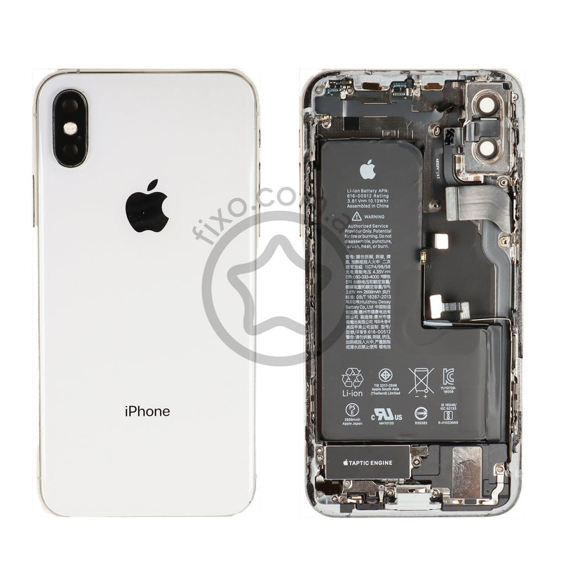 iPhone XS Rear Glass Housing and Frame with Battery in Silver