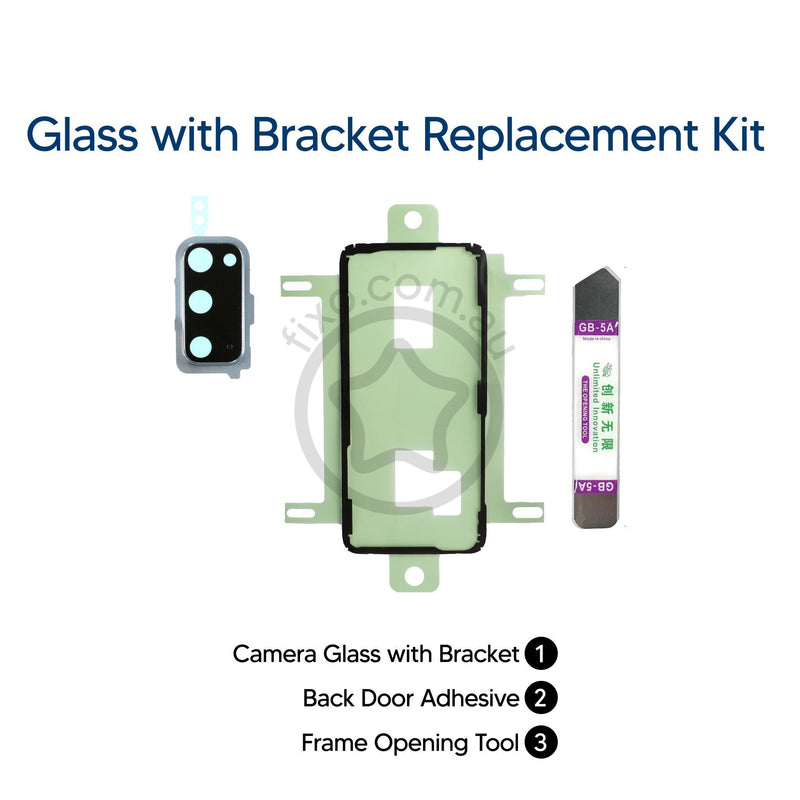 Samsung Galaxy S20 DIY Rear Camera Glass & Bracket  Replacement Kit - Cloud Blue