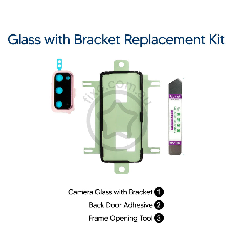 Samsung Galaxy S20 DIY Rear Camera Glass & Bracket Replacement Kit - Cloud Pink