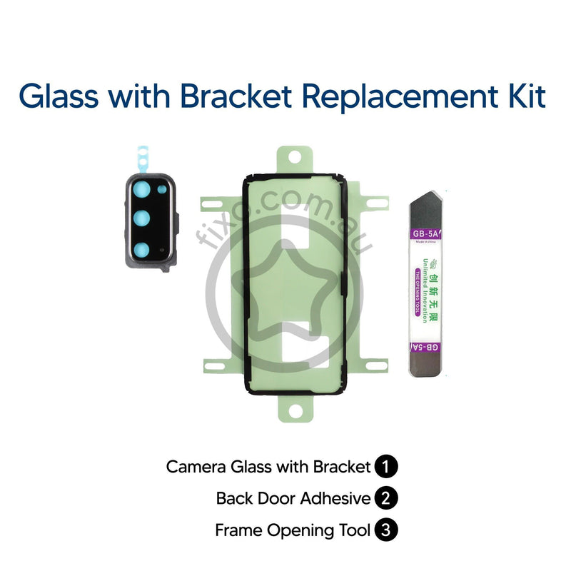Samsung Galaxy S20 DIY Rear Camera Glass & Bracket Replacement Kit - Cosmic Grey