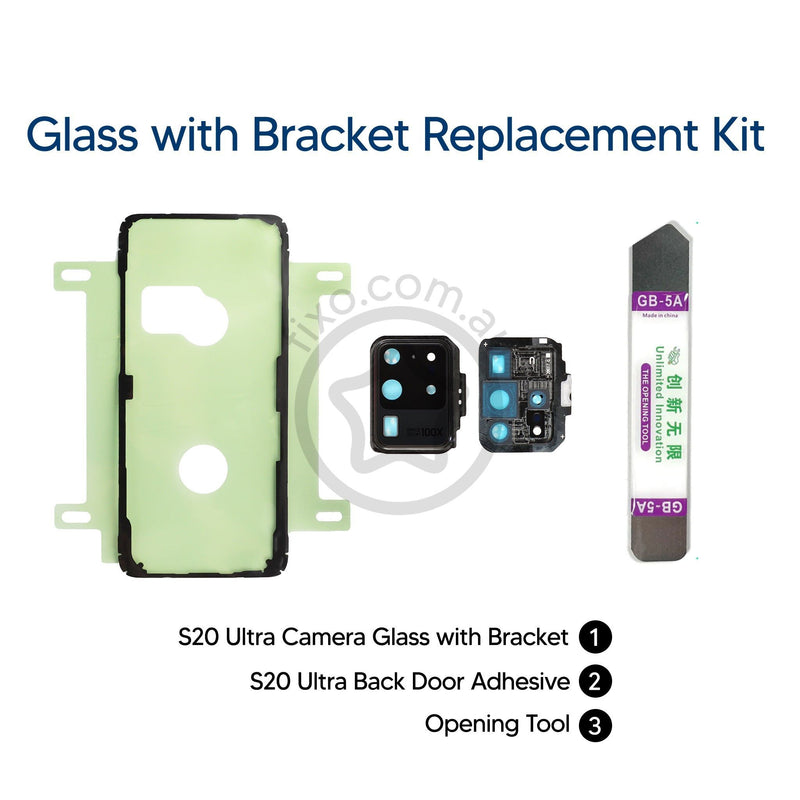 Samsung Galaxy S20 Ultra DIY Rear Camera Glass Repair Kit - Glass with a bracket