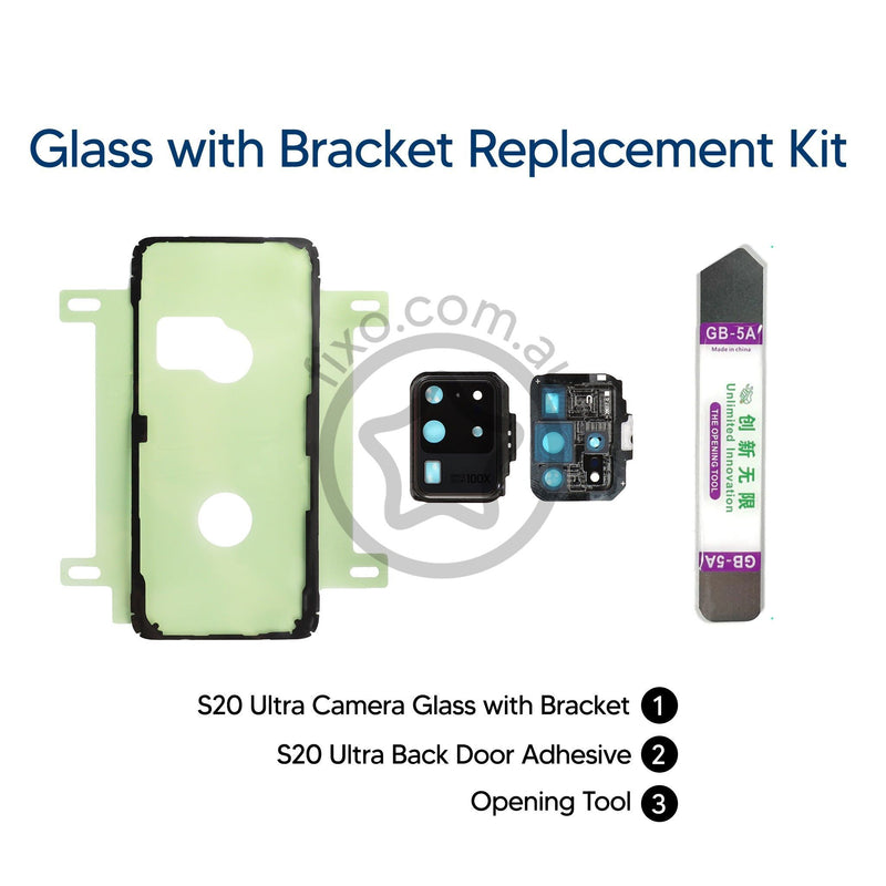 Samsung Galaxy S20 Ultra DIY Rear Camera Glass Repair Kit - Glass with a bracket
