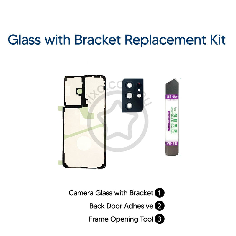 Samsung Galaxy S21 Ultra DIY Camera Glass & Bracket Replacement Kit Phantom Black