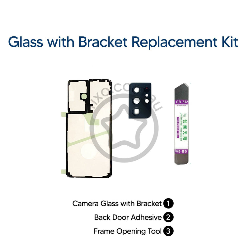 Samsung Galaxy S21 Ultra DIY Camera Glass & Bracket Replacement Kit Phantom Black