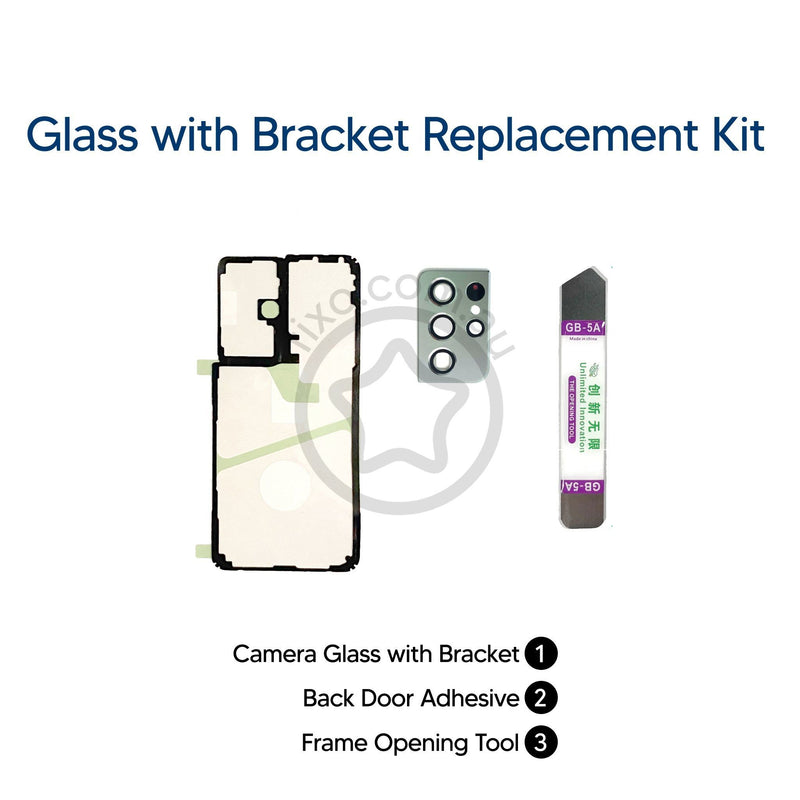 Samsung Galaxy S21 Ultra DIY Camera Glass & Bracket Replacement Kit Phantom Silver