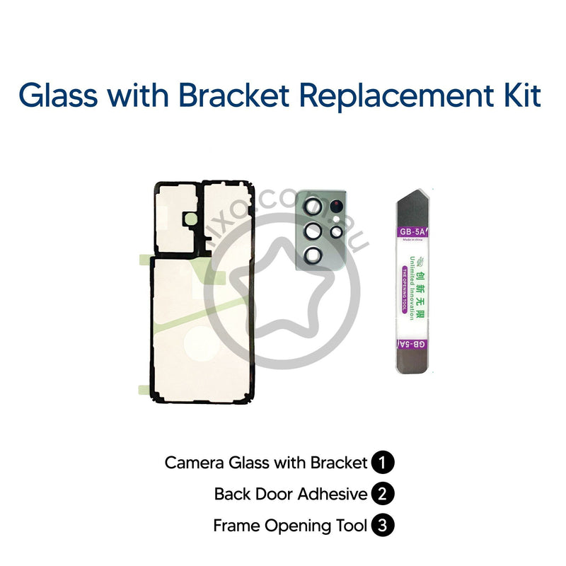 Samsung Galaxy S21 Ultra DIY Camera Glass & Bracket Replacement Kit Phantom Silver